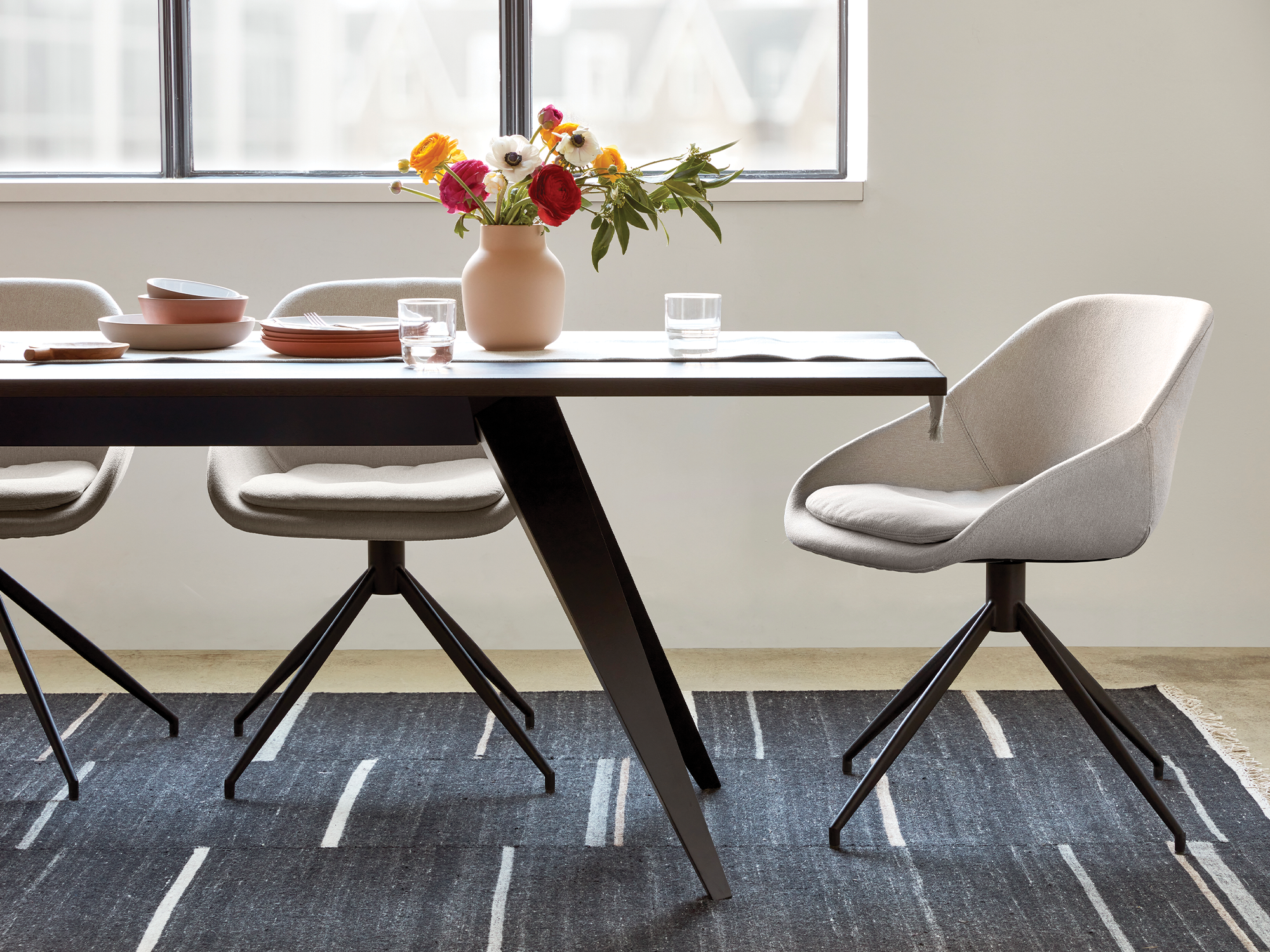 upholstered dining nook