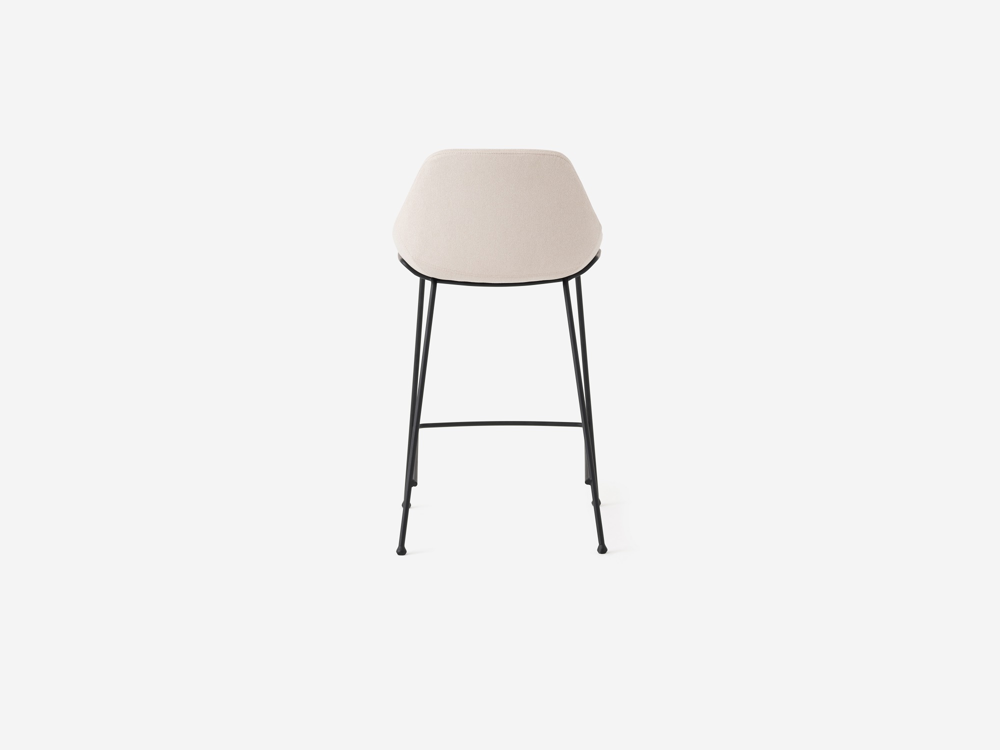 Back view of the Nixon counter stool in white fabric