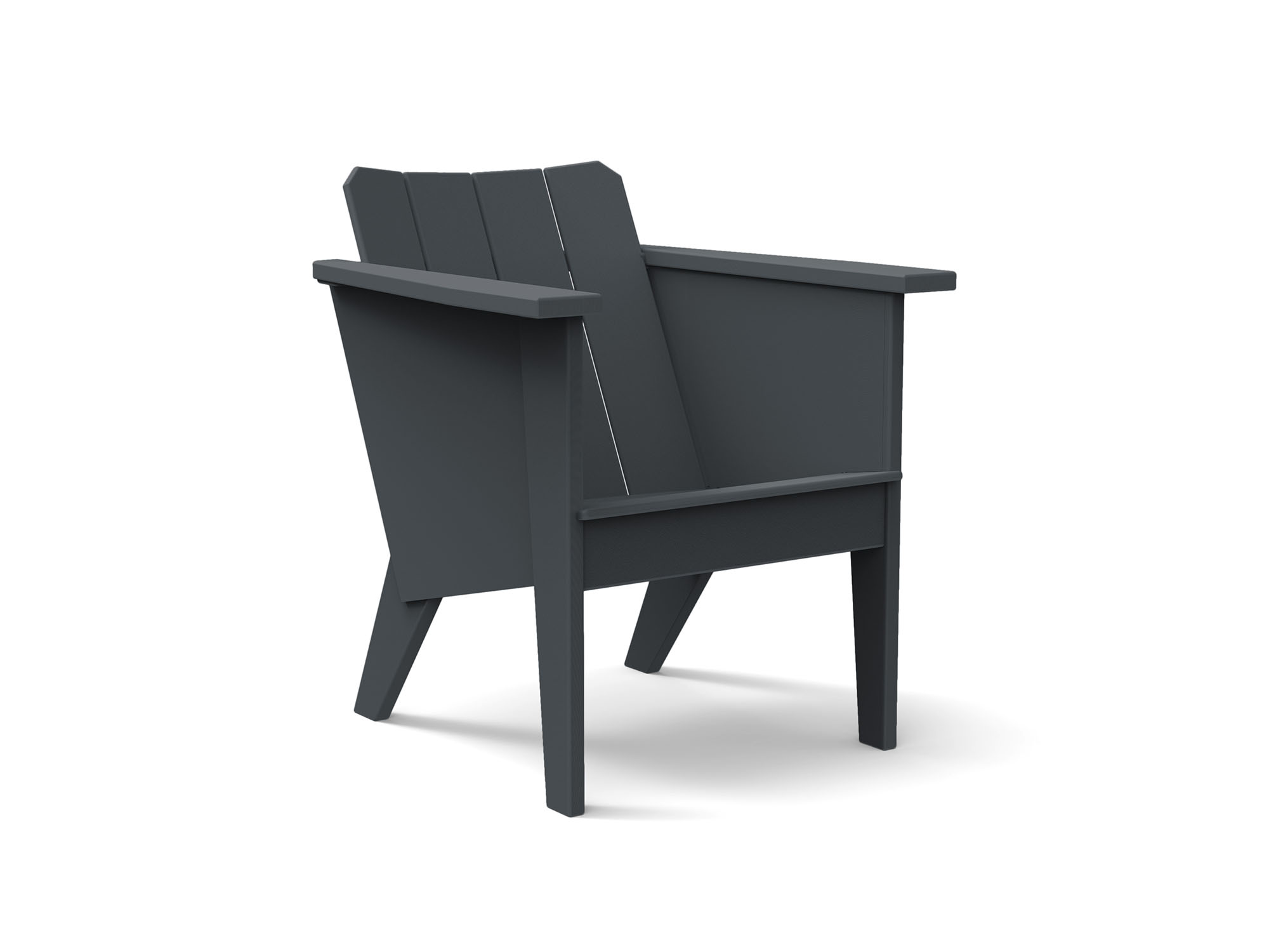 Vue de face de la chaise longue extérieure gris foncé
