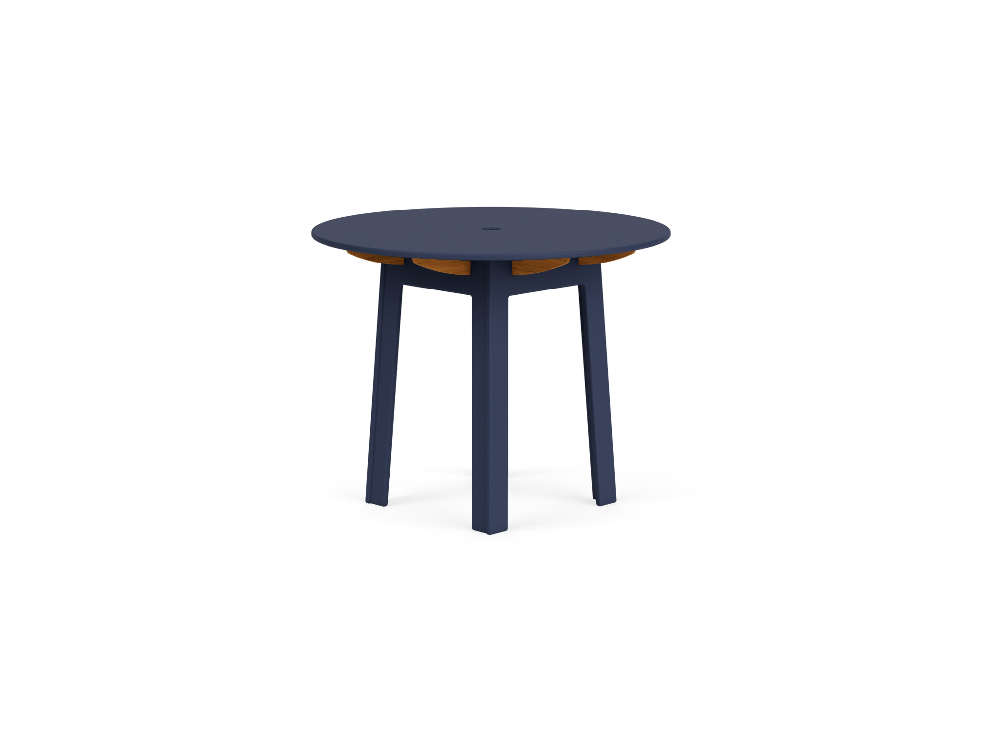 Patio dinette table in navy blue recycled plastic front view