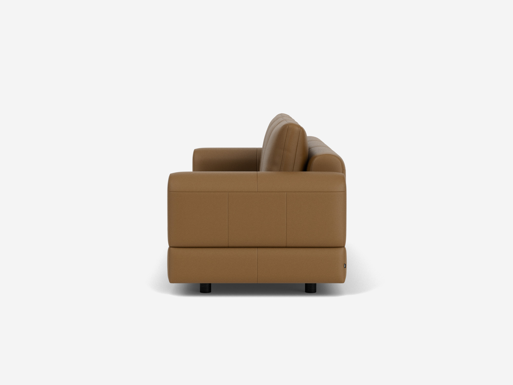 Large brown leather sofa right side view