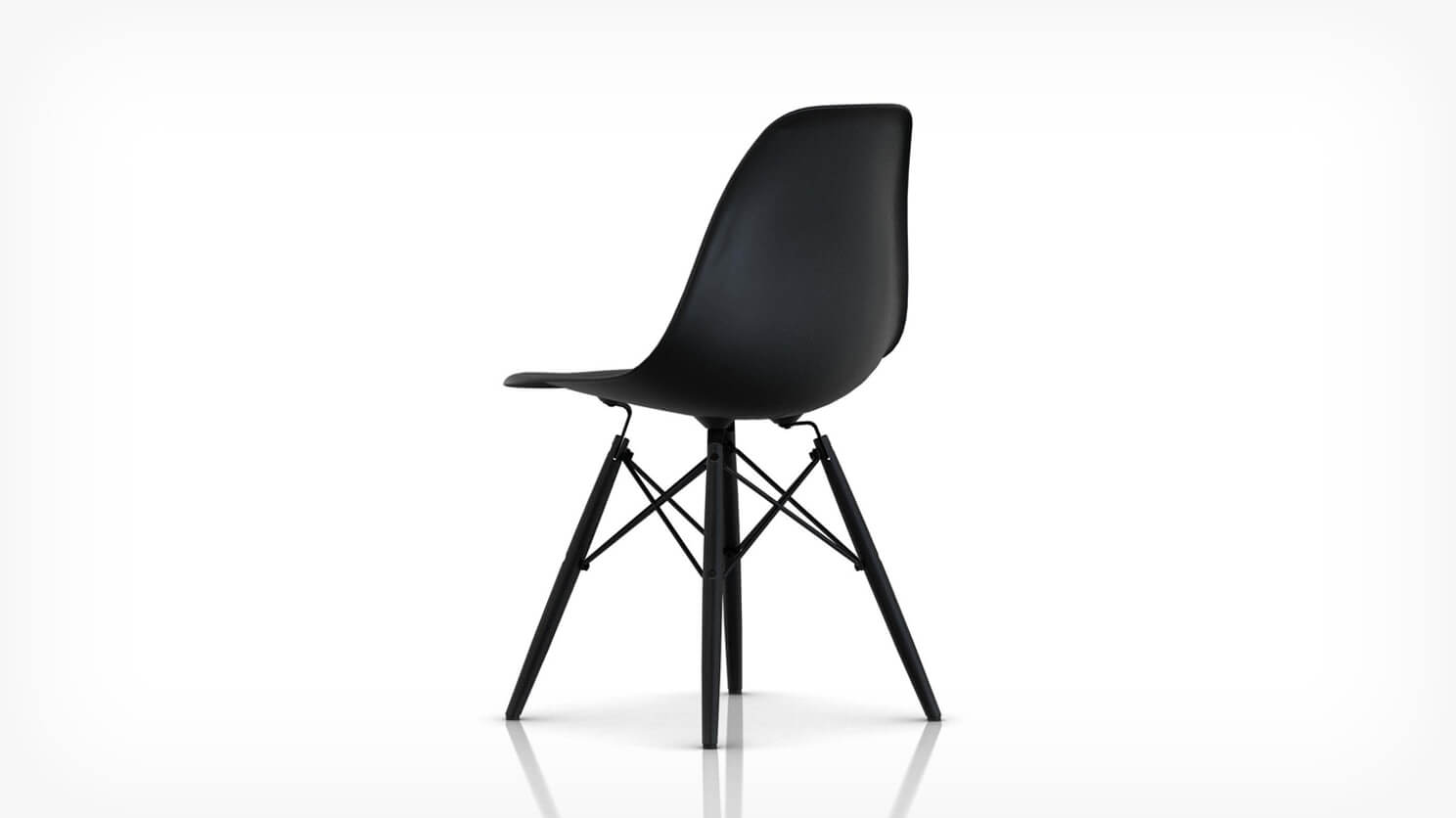 Eames Molded Plastic Side Chair Dowel Base Ebony Eq3
