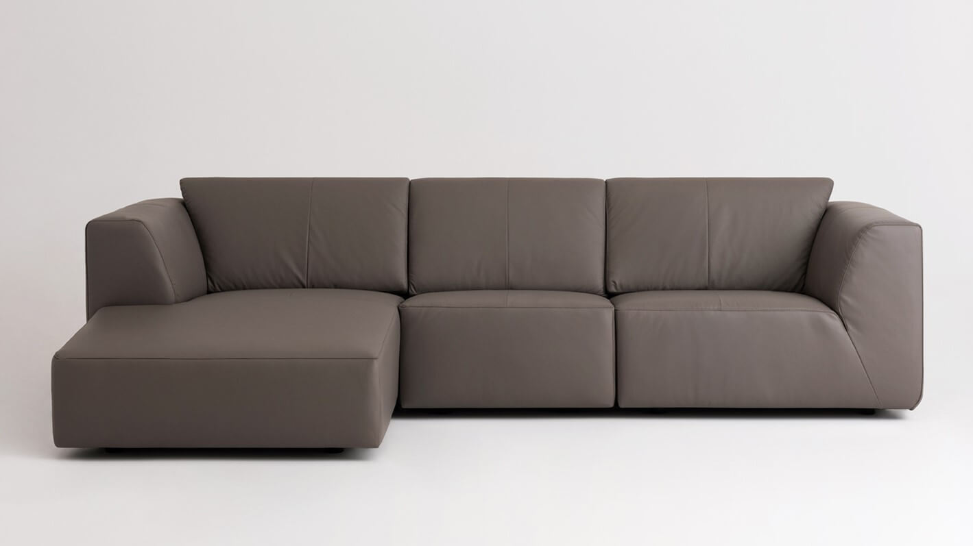 Morten 3 Piece Sectional Sofa With Chaise Leather