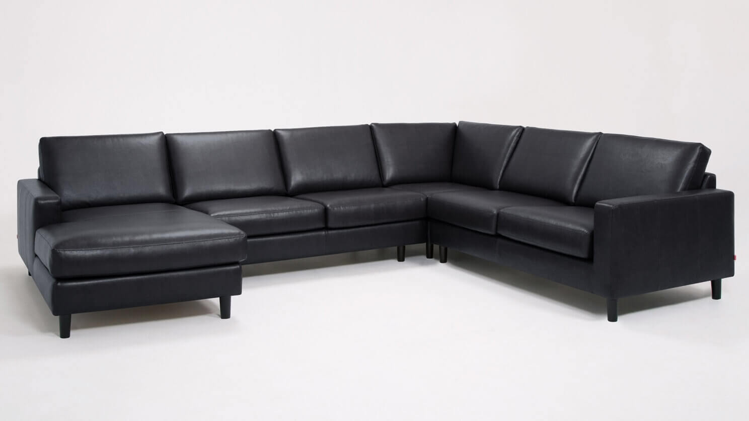 Black sectional sofa with chaise