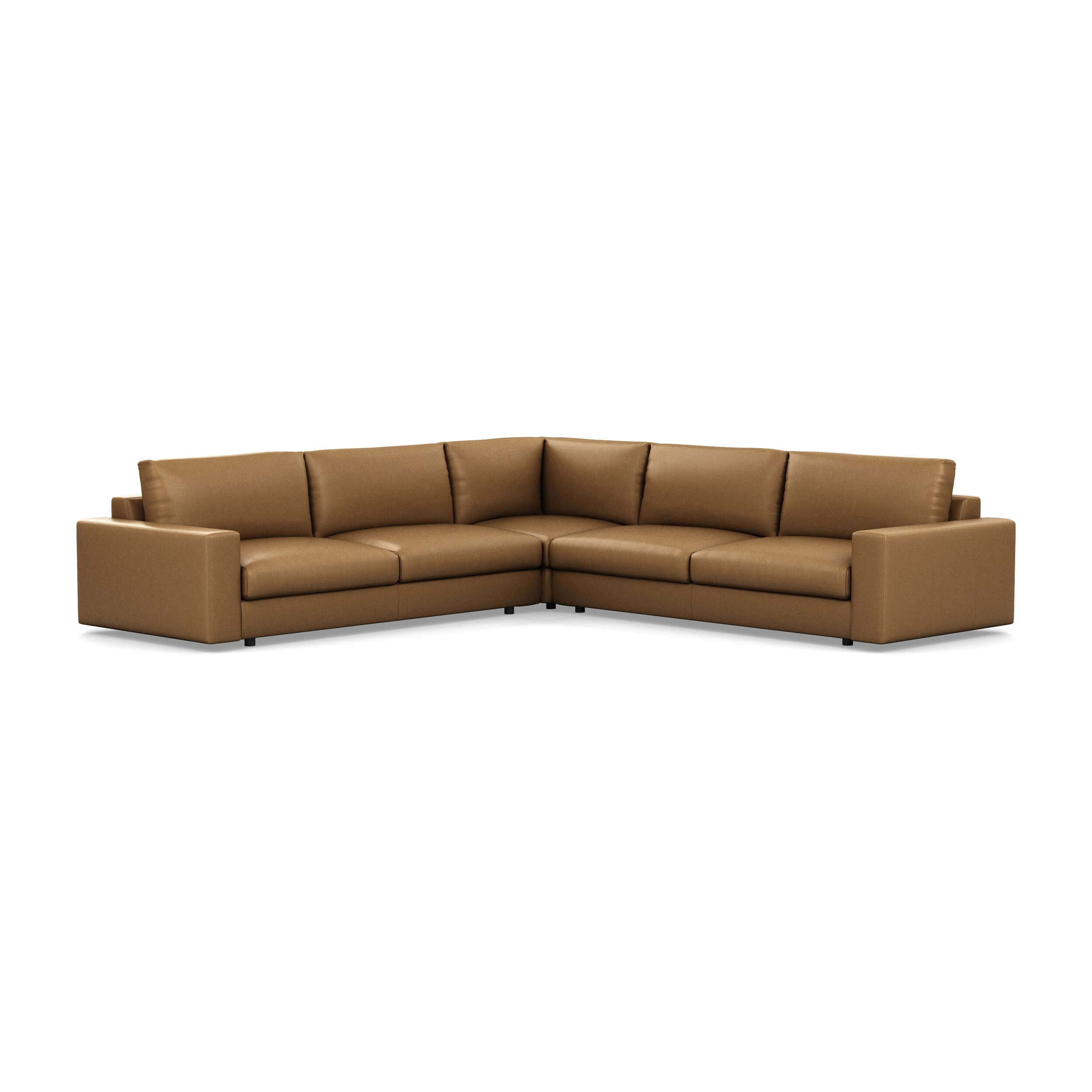 Cello Plush 3-Piece Sectional Sofa with Corner Seat - Leather