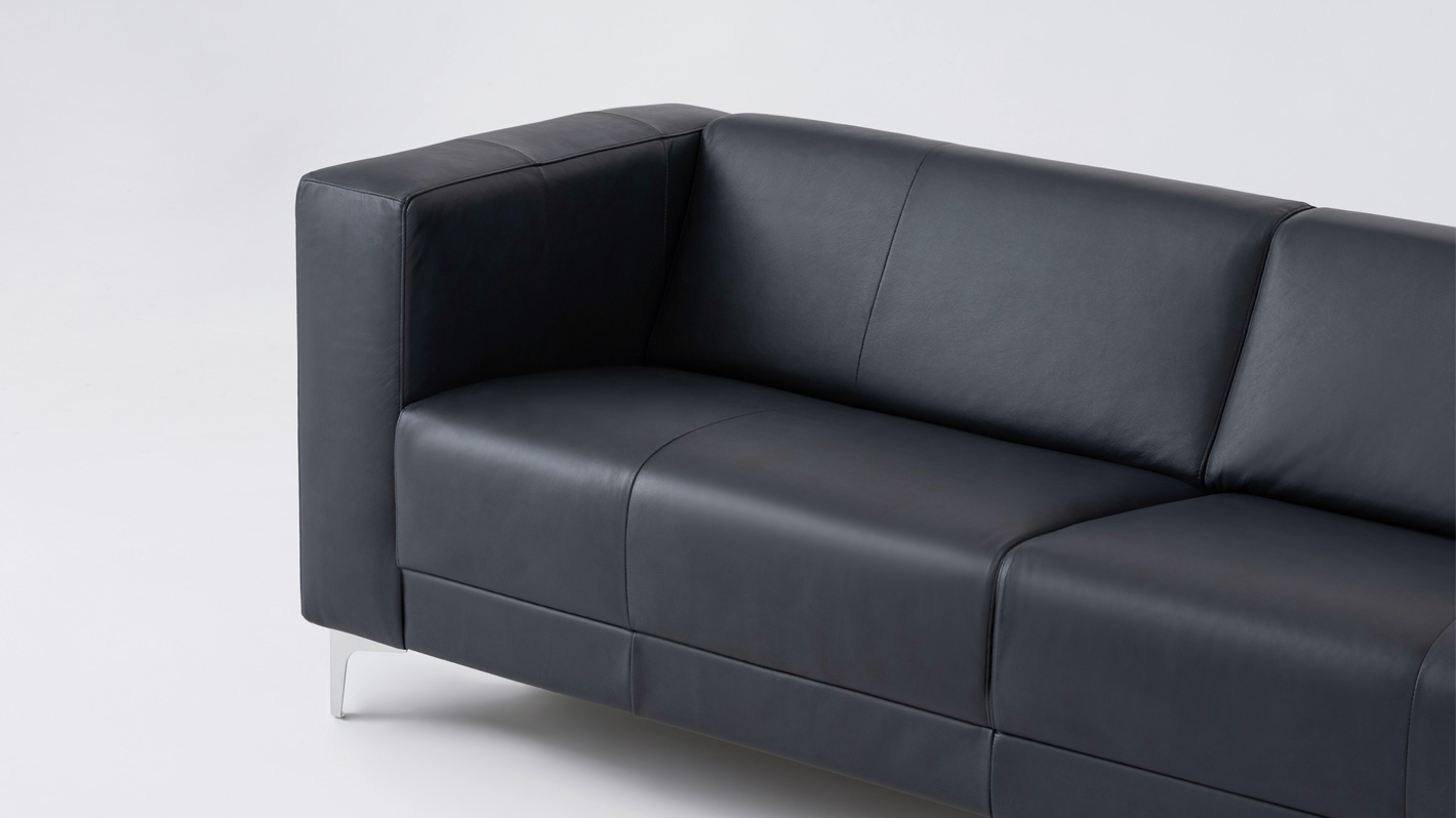 stella leather roll arm sofa